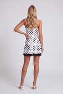 Polka Dot Lace Trim Mini Dress