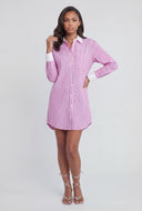 Candy Stripe Poplin Shirt Dress