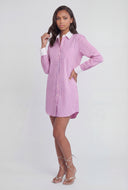 Candy Stripe Poplin Shirt Dress