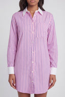Candy Stripe Poplin Shirt Dress