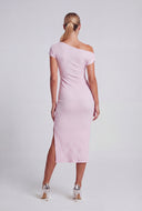 Textured One Shoulder Midi Dress