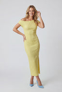 Textured One Shoulder Midi Dress