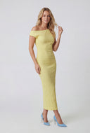 Textured One Shoulder Midi Dress