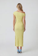 Textured One Shoulder Midi Dress