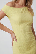 Textured One Shoulder Midi Dress