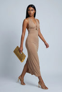 Plunge Halter Maxi Dress