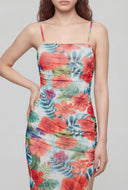 Tropical Asymmetrical Hem Cami Dress