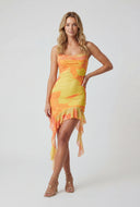 Jimena Ruffled Asymmetrical Mini Dress