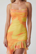 Jimena Ruffled Asymmetrical Mini Dress