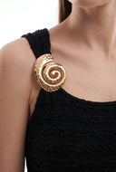 Textured Shell One Shoulder Dress