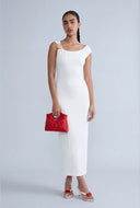 Textured Shell One Shoulder Dress