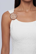 Textured Shell One Shoulder Dress