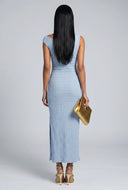 Textured Shell One Shoulder Dress
