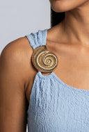 Textured Shell One Shoulder Dress