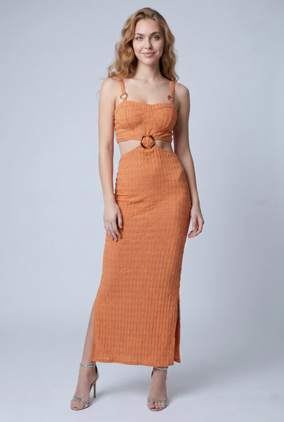 O-Ring Cut Out Maxi Dress