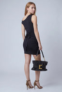 Asymmetrical Sash Front Mini Dress