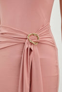 Asymmetrical Sash Front Mini Dress