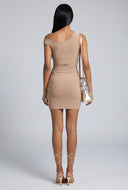 Asymmetrical Sash Front Mini Dress