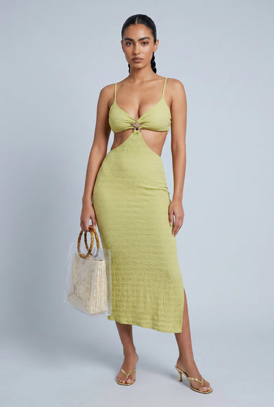 Starfish Textured Cutout Midi Dress