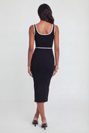 Contrast Piping Midi Tank Dress