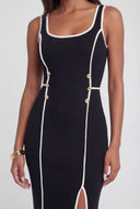 Contrast Piping Midi Tank Dress