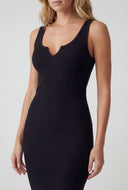 Kylee Ribbed Notch Neck Tank Dress