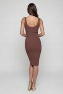Kylee Ribbed Notch Neck Tank Dress