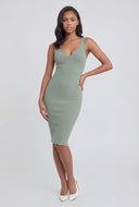 Kylee Ribbed Notch Neck Tank Dress