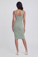 Kylee Ribbed Notch Neck Tank Dress