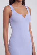Kylee Ribbed Notch Neck Tank Dress