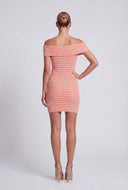 Hazel Striped Fold Over Off The Shoulder Dress