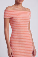Hazel Striped Fold Over Off The Shoulder Dress