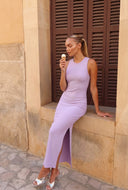 Dayana Ribbed Slit Tank Maxi Dress
