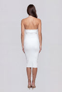 Keyhole Contrast Halter Dress