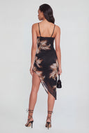 Floral Mesh Asymmetrical Dress