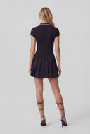 Quarter Zip Pleated Polo Dress