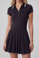 Quarter Zip Pleated Polo Dress