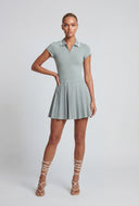 Quarter Zip Pleated Polo Dress