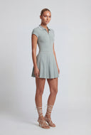 Quarter Zip Pleated Polo Dress
