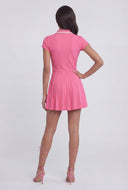 Quarter Zip Pleated Polo Dress
