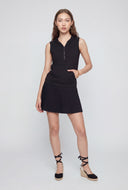 Athletic Sleeveless Pleated Hoodie Dress