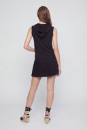 Athletic Sleeveless Pleated Hoodie Dress
