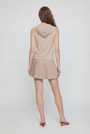 Athletic Sleeveless Pleated Hoodie Dress