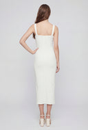 Alayna Textured Square Neck Midi Dress