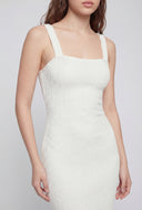 Alayna Textured Square Neck Midi Dress