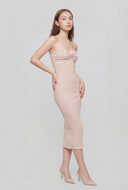 Ribbed Sweetheart Striped Tube Dress