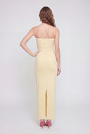 Strapless Back Slit Maxi Dress