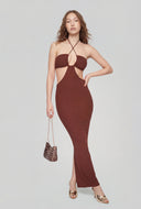 Halter Neck Cut Out Maxi Dress