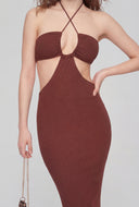 Halter Neck Cut Out Maxi Dress