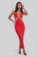 Halter Neck Cut Out Maxi Dress